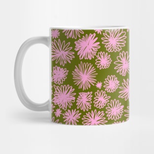 Pink and Green Flower Boho Pattern Mug